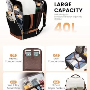 LOVEVOOK 40L Travel Backpack for Women – TSA Carry-On