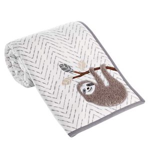 Lambs & Ivy Sloth Baby Blanket - Faux Shearling & Plush