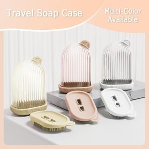 Leawall 2-in-1 Travel Soap Case with Bath Brush – Leakproof