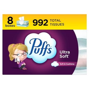 Puffs Ultra Soft Facial Tissues, 8 Family Boxes