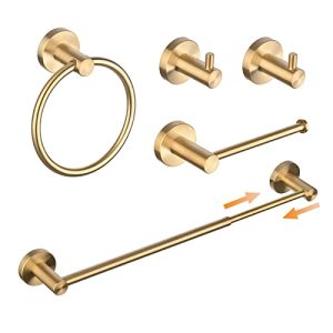 SHUNLI 5-Piece Brushed Gold Bathroom Hardware Set, SUS304