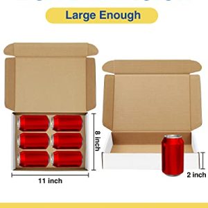Poever 11x8x2″ White Shipping Boxes | 25-Pack Mailers