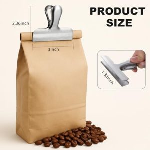 20 Pack Heavy-Duty Stainless Steel Food Bag Clips (3″)