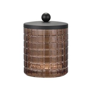 Indecor Home Glass Jar with Metal Lid for Bathroom Storage