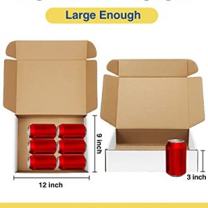 Poever 22-Pack 12x9x3″ White Shipping Boxes for Small Business