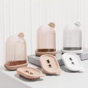 Leawall 2-in-1 Travel Soap Case with Bath Brush - Leakproof