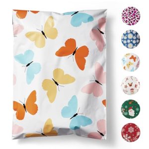 Fuxury 20x 10x13" Colorful Butterfly Poly Mailers