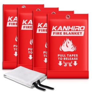 KANHIRO Emergency Fire Blanket 4-Pack (39×39 in)