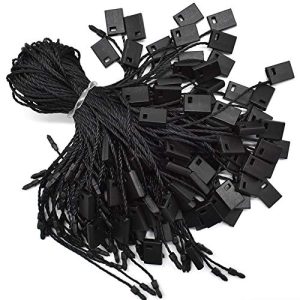 Renashed 1000x Black 7" Nylon Snap Lock Hang Tag Strings