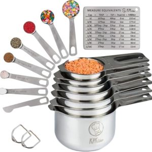 Stainless Steel Measuring Cups & Spoons Set – 16 Pieces