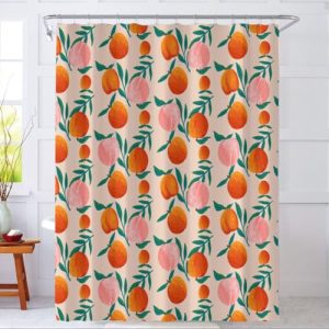 COSEVIER Peach Shower Curtain | Vibrant Fruit Design, 72×72 Inch
