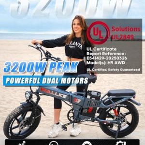 W Wallke Dual Motor Ebike – 60Ah Long Range, 20″ Fat Tire