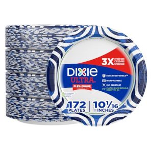 Dixie Ultra Large Paper Plates, 10 Inch, 43 Count (4 Pack)