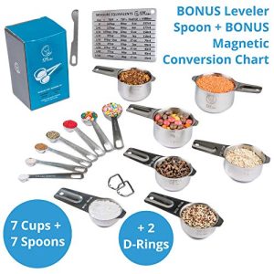 Stainless Steel Measuring Cups & Spoons Set – 16 Pieces