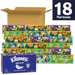 Kleenex Ultra Soft 3-Ply Facial Tissues, 18 Flat Boxes