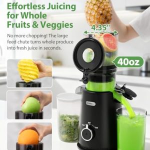 ECOSELF Cold Press Juicer: Easy Clean, Wide Mouth, High Yield