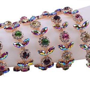 KAOYOO Flower Crystal Rhinestone Chain Embellishment