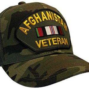 Afghanistan Veteran Camo Mesh Back Hat - Adjustable Cap
