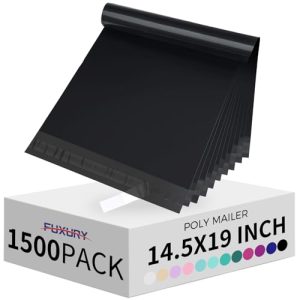 Fuxury 1500 Black 14.5x19" Waterproof Poly Mailers