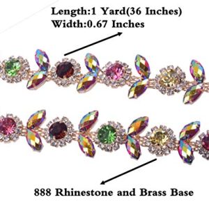 KAOYOO Flower Crystal Rhinestone Chain Embellishment