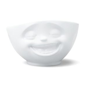 TASSEN XL Laughing Face Porcelain Bowl – 33 oz White