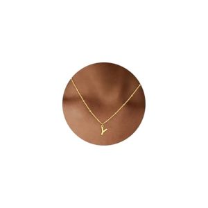 Dainty Gold Initial Necklace – Personalized Letter Pendant