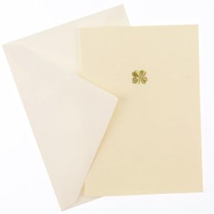 Shamrock Gold Foil Notecards – 10 Boxed Blank Cards