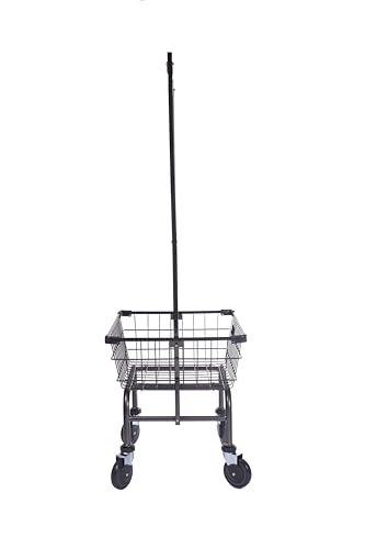 CHAMINUSA Heavy Duty U-Handle Laundry Cart - Charcoal Grey - Image 7
