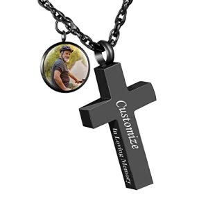 Dletay Cross Cremation Urn Necklace – Stainless Steel Keepsake
