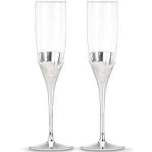 Lenox True Love Glass Flute Pair – Clear Wedding Gift