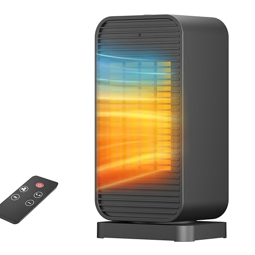 Mini 1500W PTC Desk Heater - Fan Combo, Remote & 50° Swing