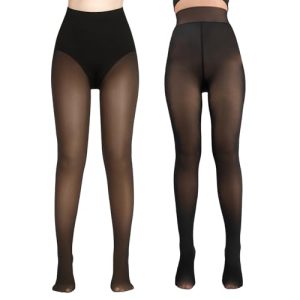 Delcast Fleece Lined Tights: Triangle Crotch Warm Leggings