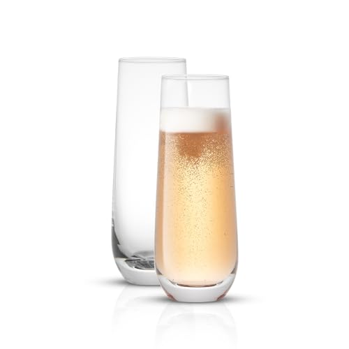JoyJolt Milo Stemless Champagne Flutes Set - 8 Crystal Glasses - Image 8