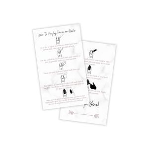50 Pack Press-On Nail Application Instruction Cards