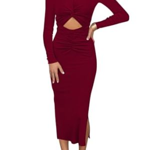 HUUSA Women’s Fall Knitted Bodycon Dress – Classy Casual Party
