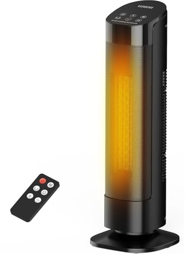 GRIDR 1500W Tower Heater - Remote, Thermostat & 12H Timer
