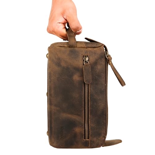 KOMALC Premium Buffalo Leather Unisex Toiletry Bag - Image 4