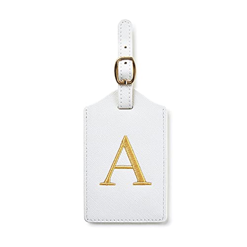 CHOIEO Monogrammed PU Leather Initial Luggage Tag