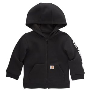 Carhartt Baby Boys’ Full-Zip Hoodie – Black Toddler 2T