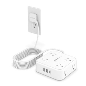 TESSAN Surge Protector Power Strip 15FT Cord 8 AC 3 USB