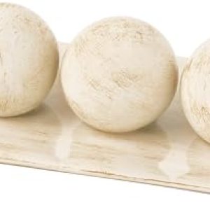 Rustic Luxe Decorative Tray & Orb Set – Coffee Table Decor