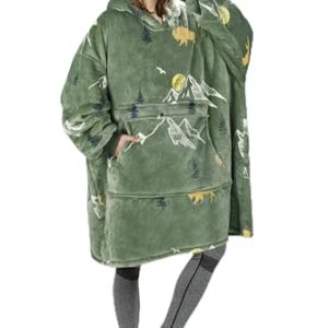 Oversized Sherpa Hoodie Blanket for Adults