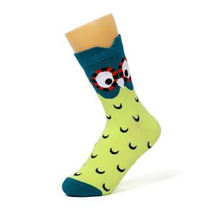 Women’s Cotton Owl Crew Socks – Cute Animal Print Novelty Socks