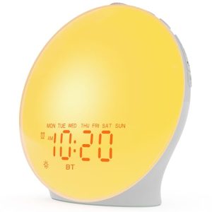 JALL Sunrise Alarm Clock with White Noise & Bluetooth