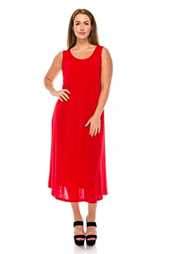 Casual Red Tank Maxi Dress - Sleeveless & Flowy - Image 2
