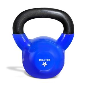 Yes4All 20lb Vinyl Kettlebell – Strength Training Blue