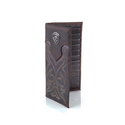 Ariat Men's Distressed Leather Rodeo Wallet | Silver Concho - Image 6