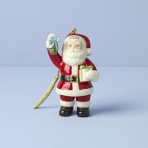Lenox 2025 Santa with Mistletoe Porcelain Christmas Ornament