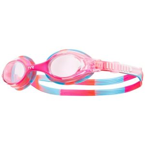TYR Swimple Tie-Dye Kids’ Swim Goggles (Pink/White)