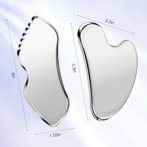 heqxwl Stainless Steel Gua Sha Set: Jawline & Lymph